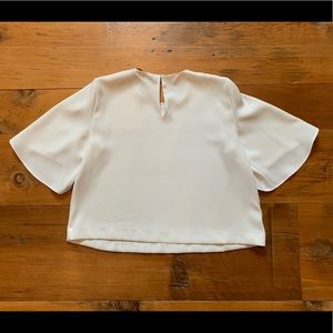Zara Tops - Zara Ivory Cropped Blouse with Large Sleeves Zara Tops - Zara Ivory Cropped Blouse with Large Sleeves